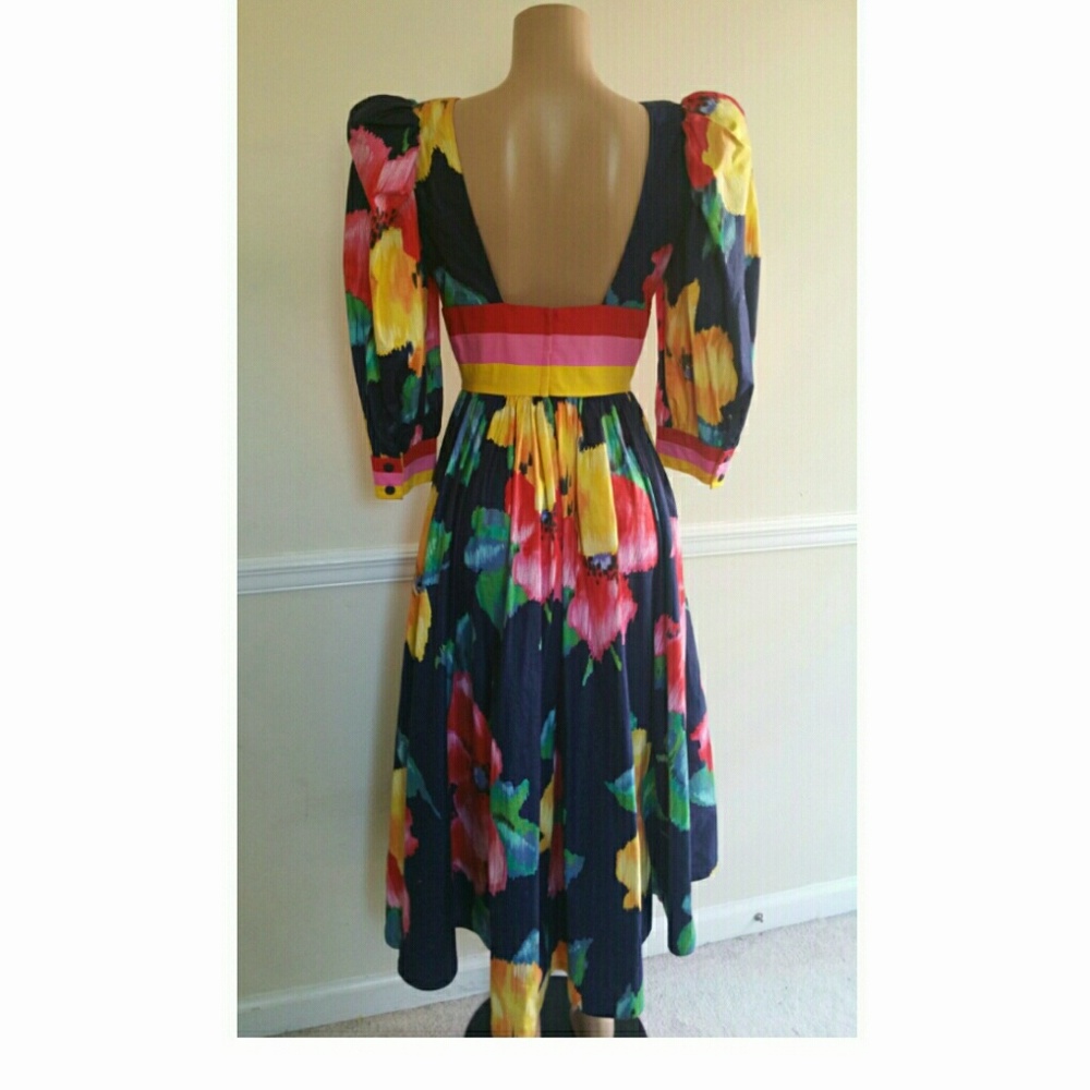 SOLD** 1980's Backless Circle Skirt Dress - Picture 2 of 4